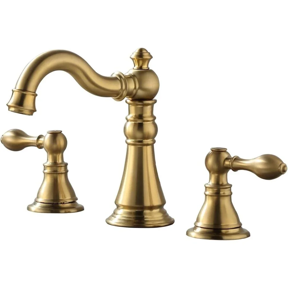 Derengge 8 Inch Two-Handle Widespread Bathroom Faucet with Pop up Drain, Brushed